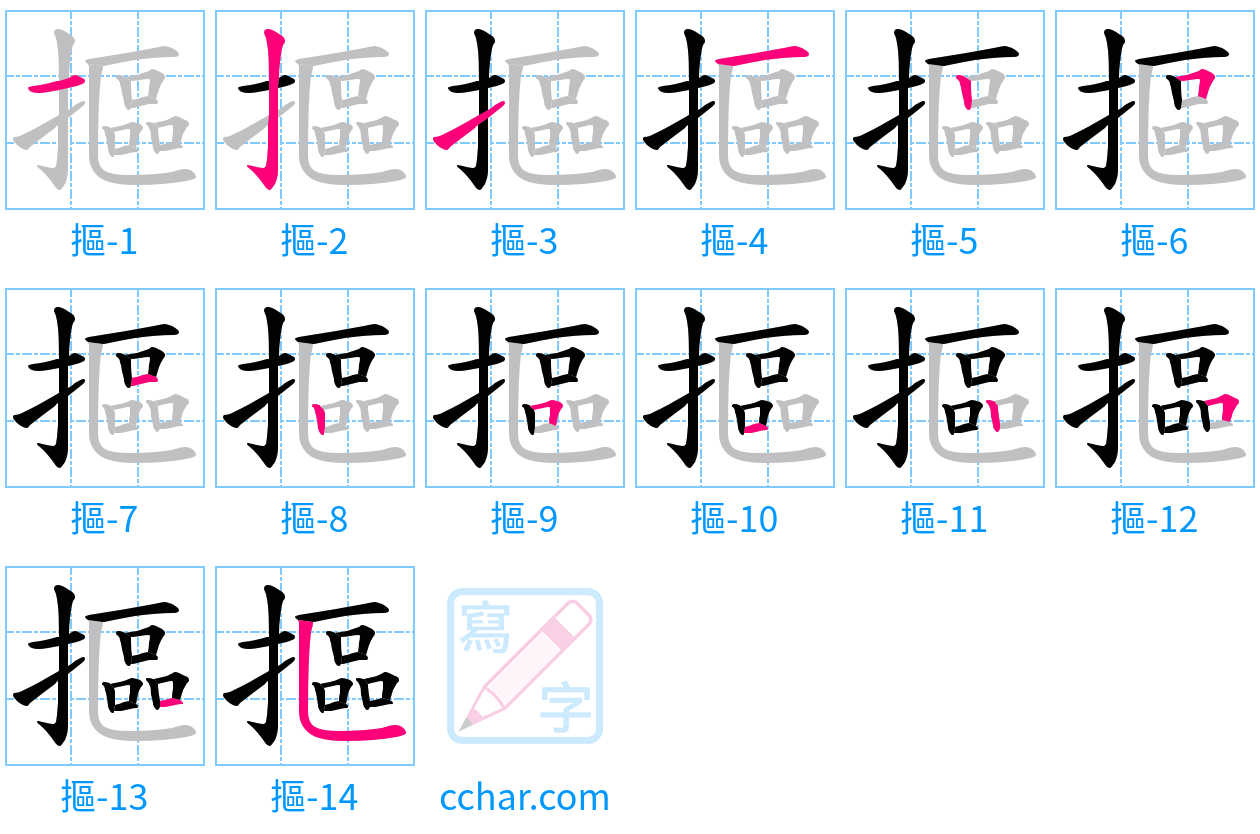 摳 stroke order step-by-step diagram