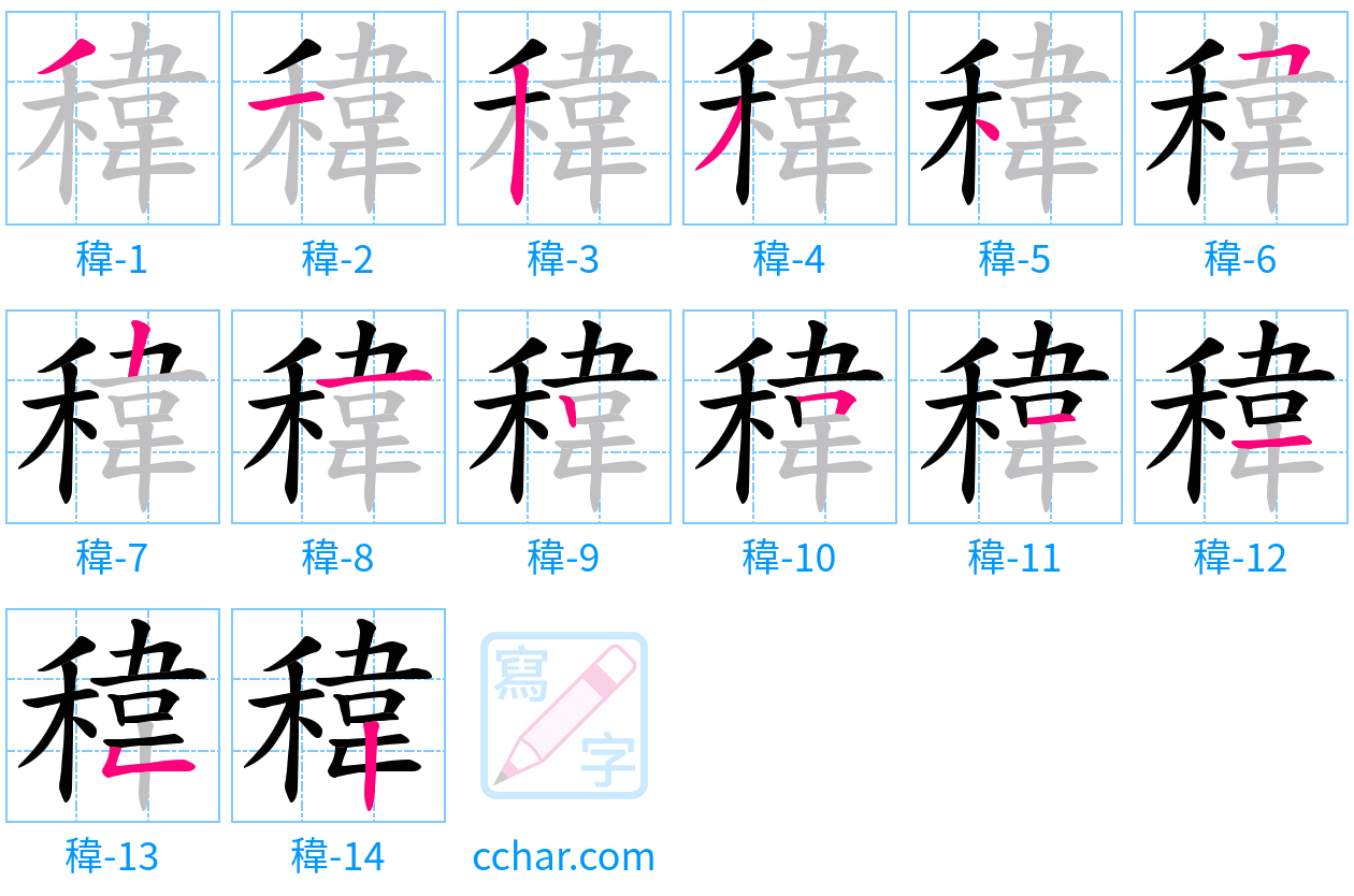 稦 stroke order step-by-step diagram