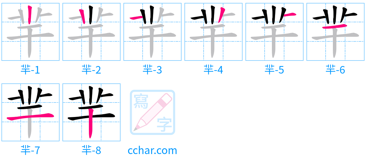 羋 stroke order step-by-step diagram