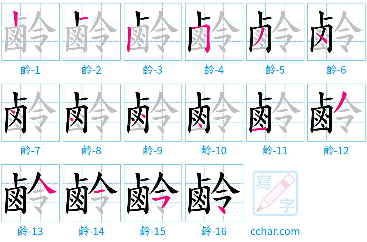 鹷 stroke order step-by-step diagram