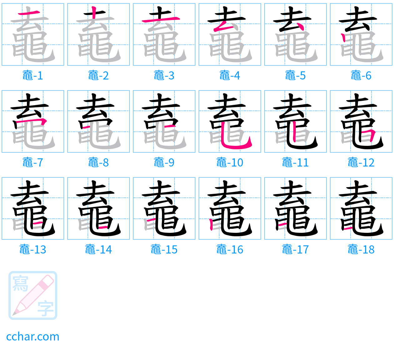 鼁 stroke order step-by-step diagram